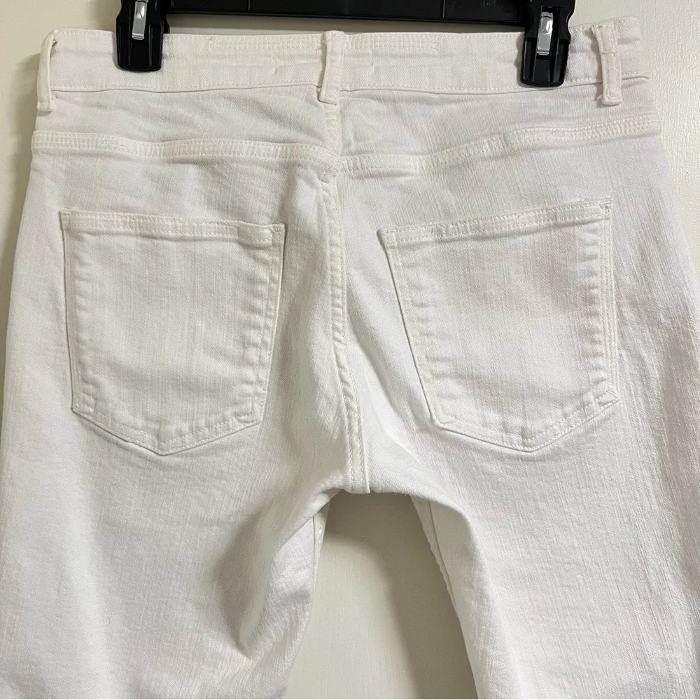 Zara Men's Distressed Ripped Skinny Jeans White 31x30